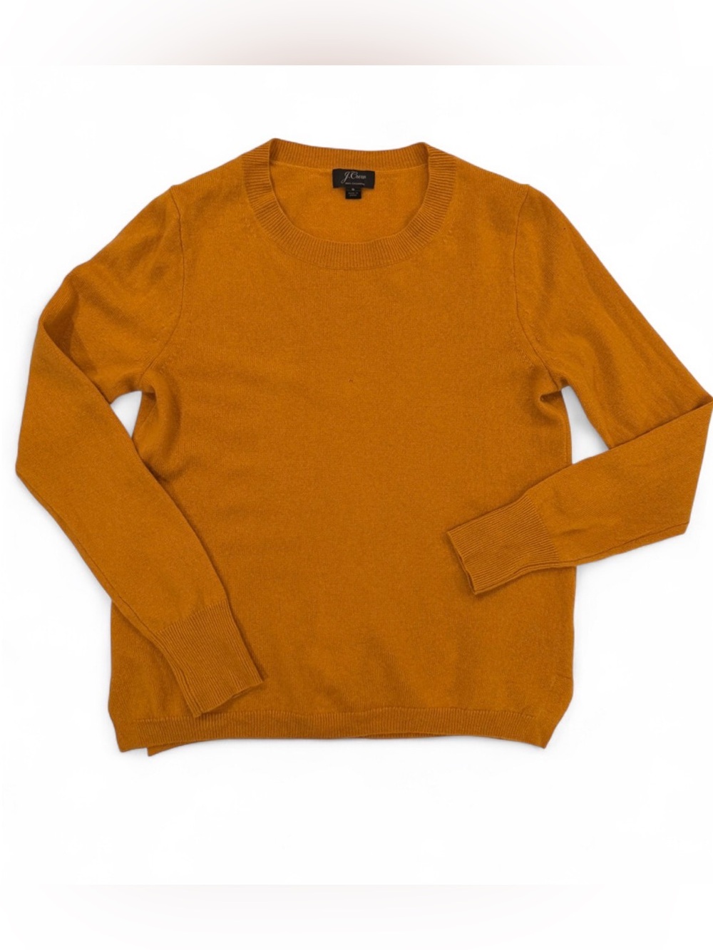 J.Crew 100% Cashmere Mustard Gold Crewneck Sweater S